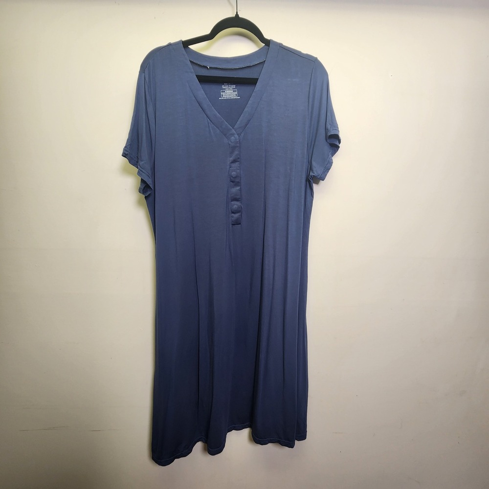 Magnetic Me Women's Modal Nightgown Nursing Lounge Dress XL V-Neck Short Sleeve